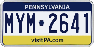 PA license plate MYM2641