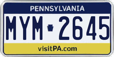 PA license plate MYM2645