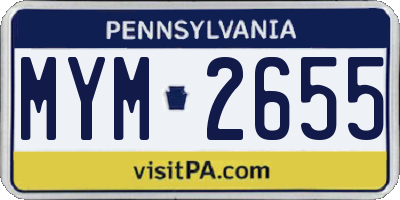 PA license plate MYM2655