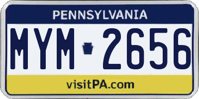 PA license plate MYM2656
