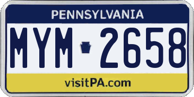 PA license plate MYM2658