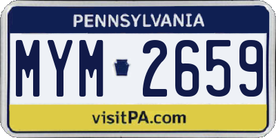 PA license plate MYM2659