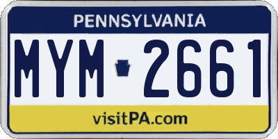PA license plate MYM2661