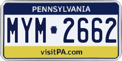 PA license plate MYM2662