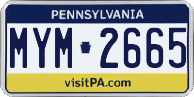 PA license plate MYM2665