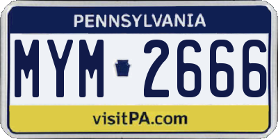 PA license plate MYM2666