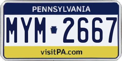 PA license plate MYM2667