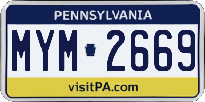 PA license plate MYM2669