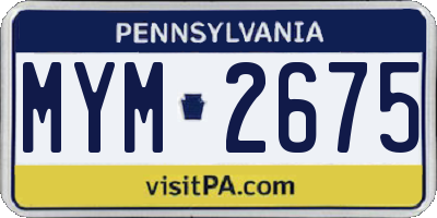 PA license plate MYM2675