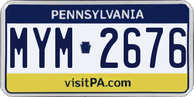 PA license plate MYM2676