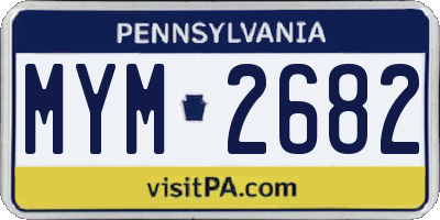 PA license plate MYM2682