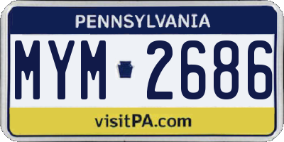 PA license plate MYM2686