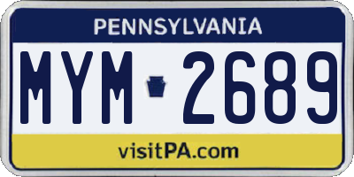 PA license plate MYM2689