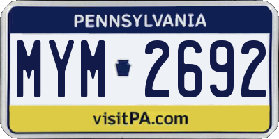 PA license plate MYM2692