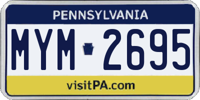 PA license plate MYM2695