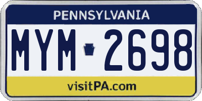 PA license plate MYM2698