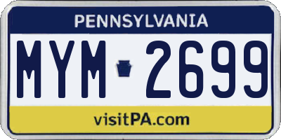 PA license plate MYM2699