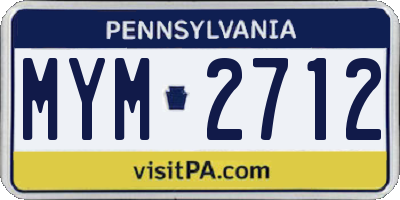 PA license plate MYM2712