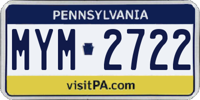 PA license plate MYM2722