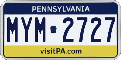 PA license plate MYM2727