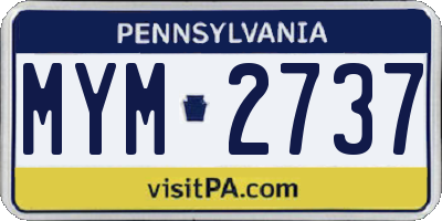 PA license plate MYM2737