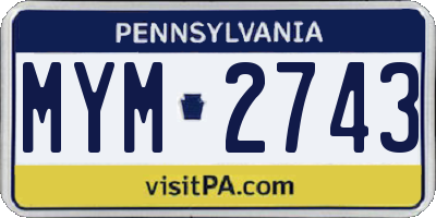 PA license plate MYM2743