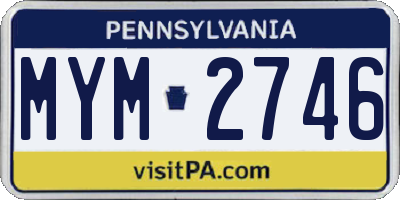 PA license plate MYM2746