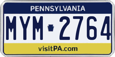 PA license plate MYM2764