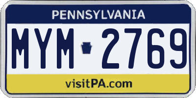 PA license plate MYM2769