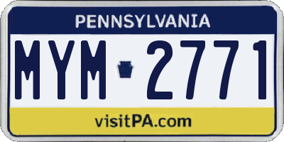PA license plate MYM2771