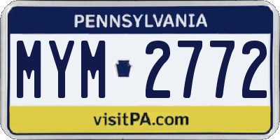 PA license plate MYM2772