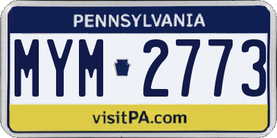 PA license plate MYM2773