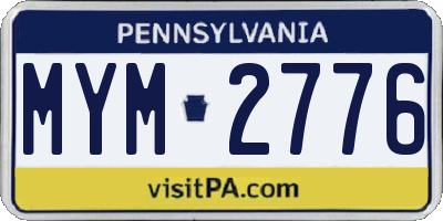 PA license plate MYM2776