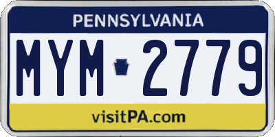 PA license plate MYM2779