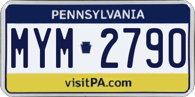 PA license plate MYM2790