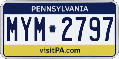PA license plate MYM2797