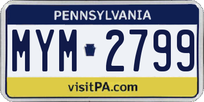 PA license plate MYM2799