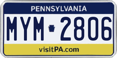 PA license plate MYM2806