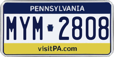 PA license plate MYM2808