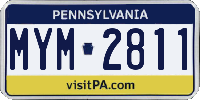 PA license plate MYM2811