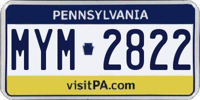 PA license plate MYM2822