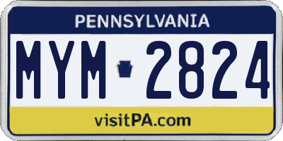 PA license plate MYM2824