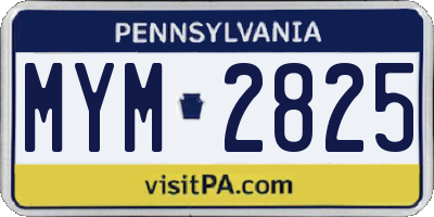 PA license plate MYM2825