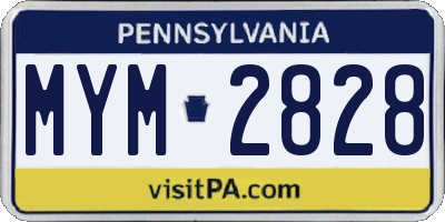 PA license plate MYM2828