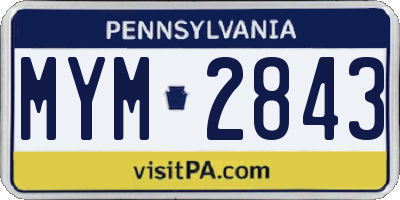 PA license plate MYM2843