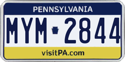 PA license plate MYM2844