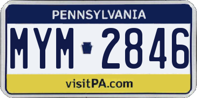 PA license plate MYM2846
