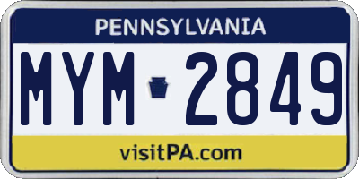PA license plate MYM2849