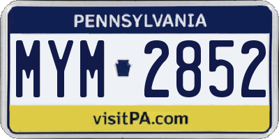 PA license plate MYM2852