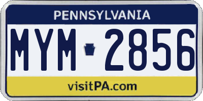 PA license plate MYM2856